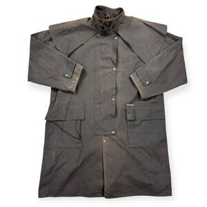 Driza-Bone Short Coat Mens XL Brown Waxed Cotton Oilskin Duster Jacket Australia